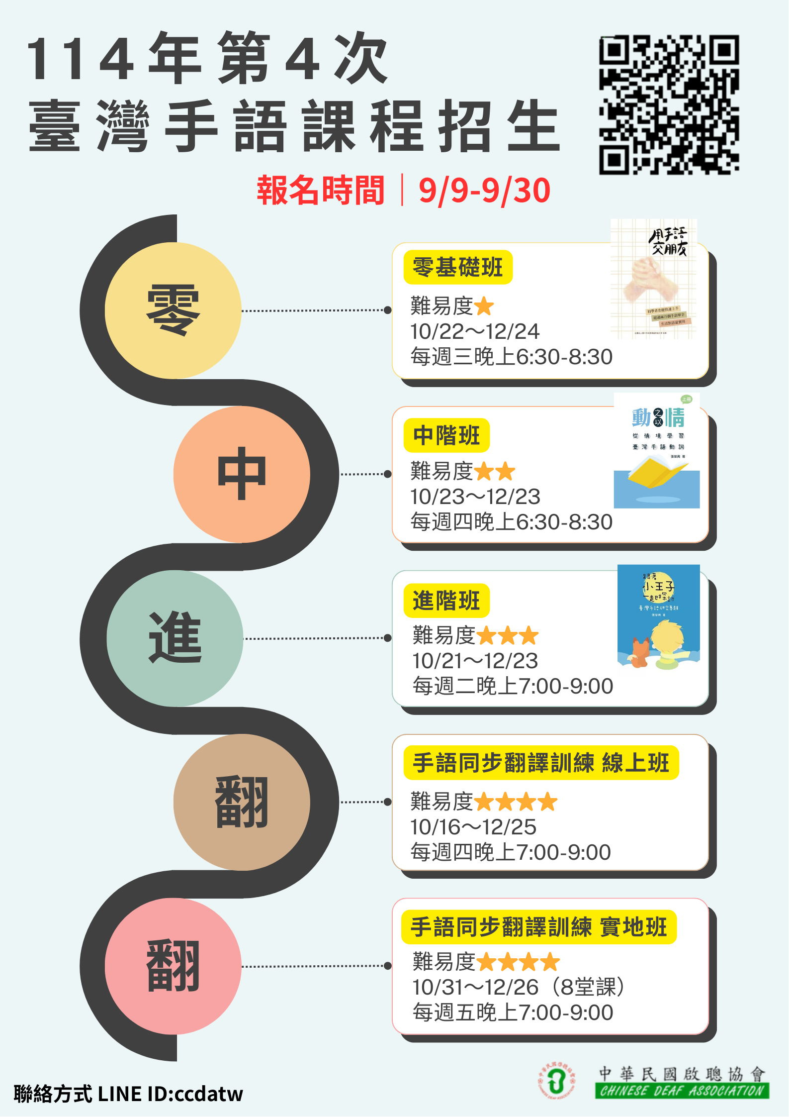 【公告】114年第4次台灣手語課程 招生中(標題圖檔)